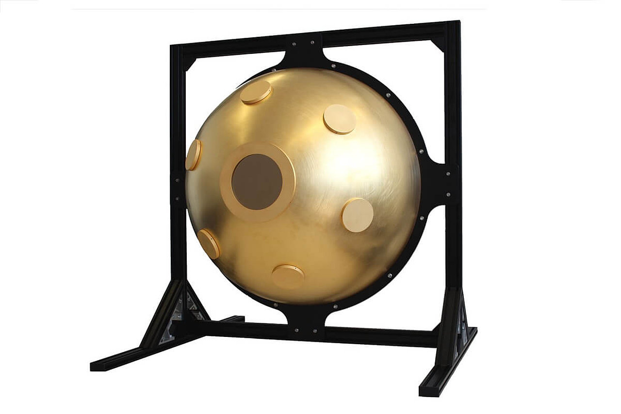 Customized gold integrating sphere with 7 ports, diameter 600 mm